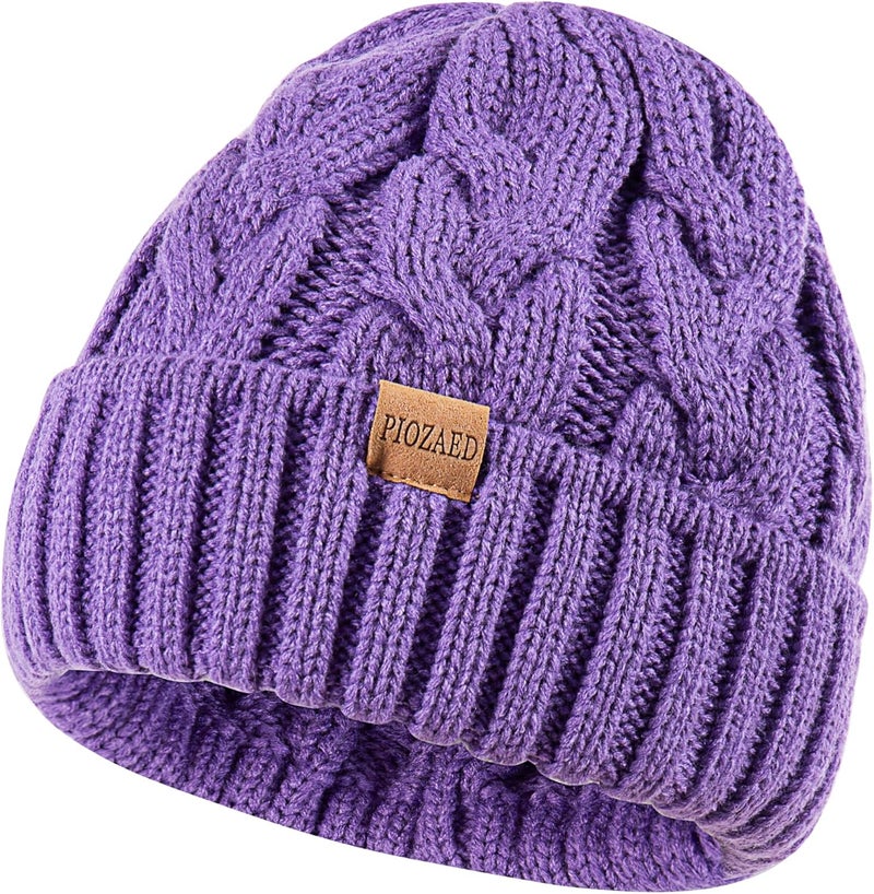PIOZAED Womens Winter Knitted Beanie Hat Knit Warm Skull Cap Skull Cap Beanie for Women 2 Packs - Image 3